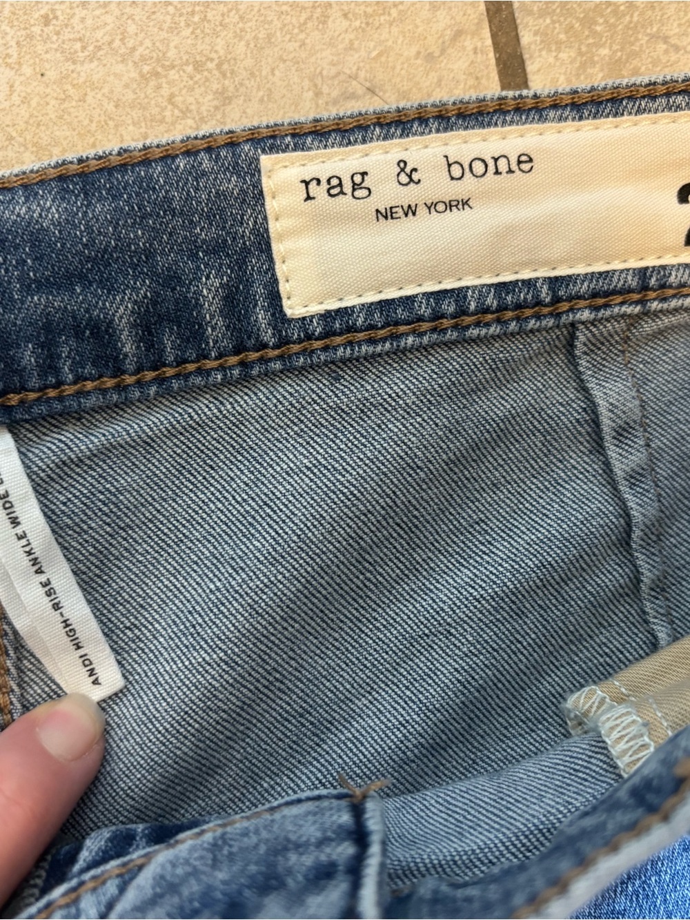 rag & bone High-Rise Wide-Leg Jeans in Light Blue Denim - Picture 6 of 10
